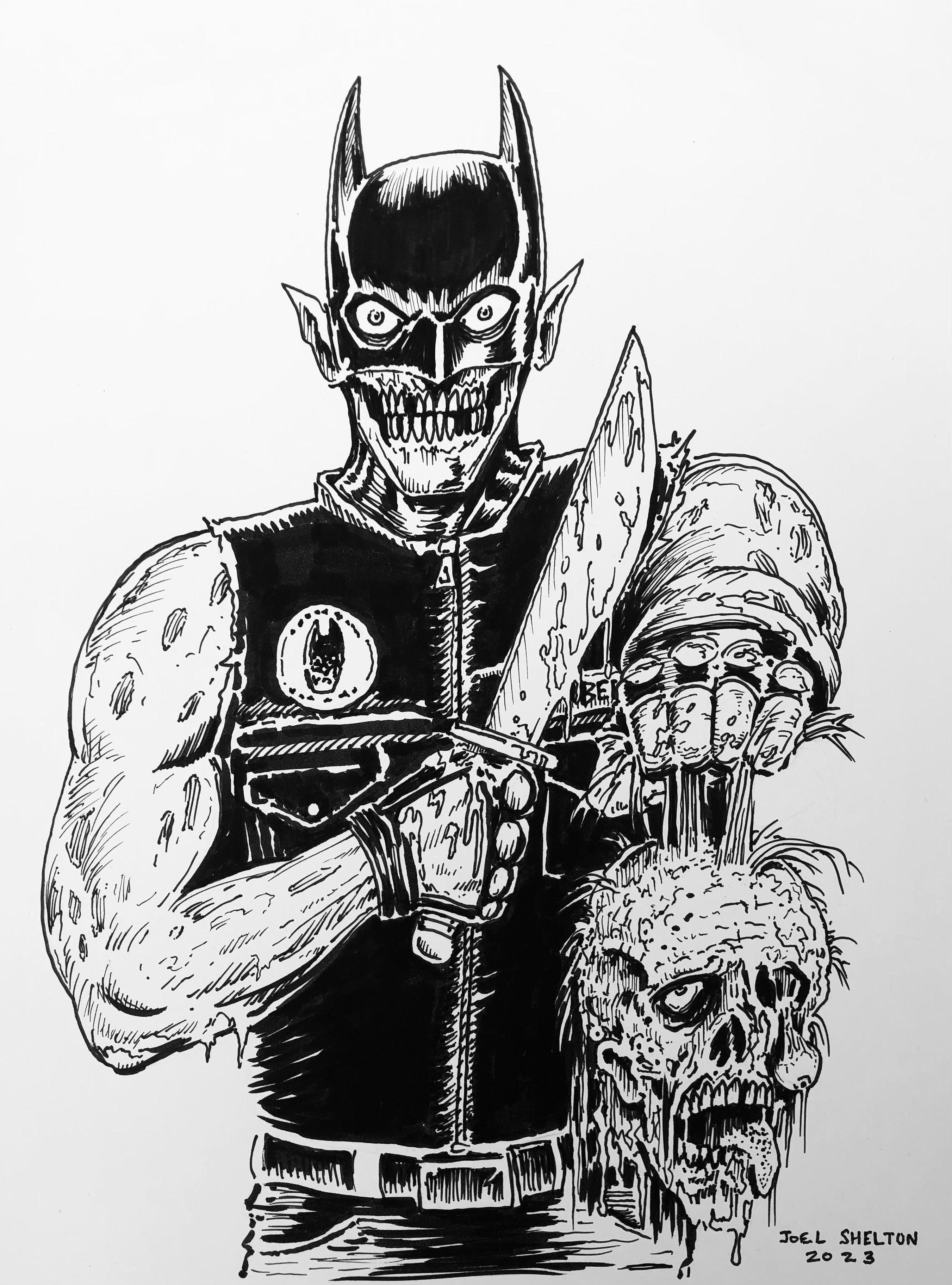 Joel Shelton Crimson Bat Sketch