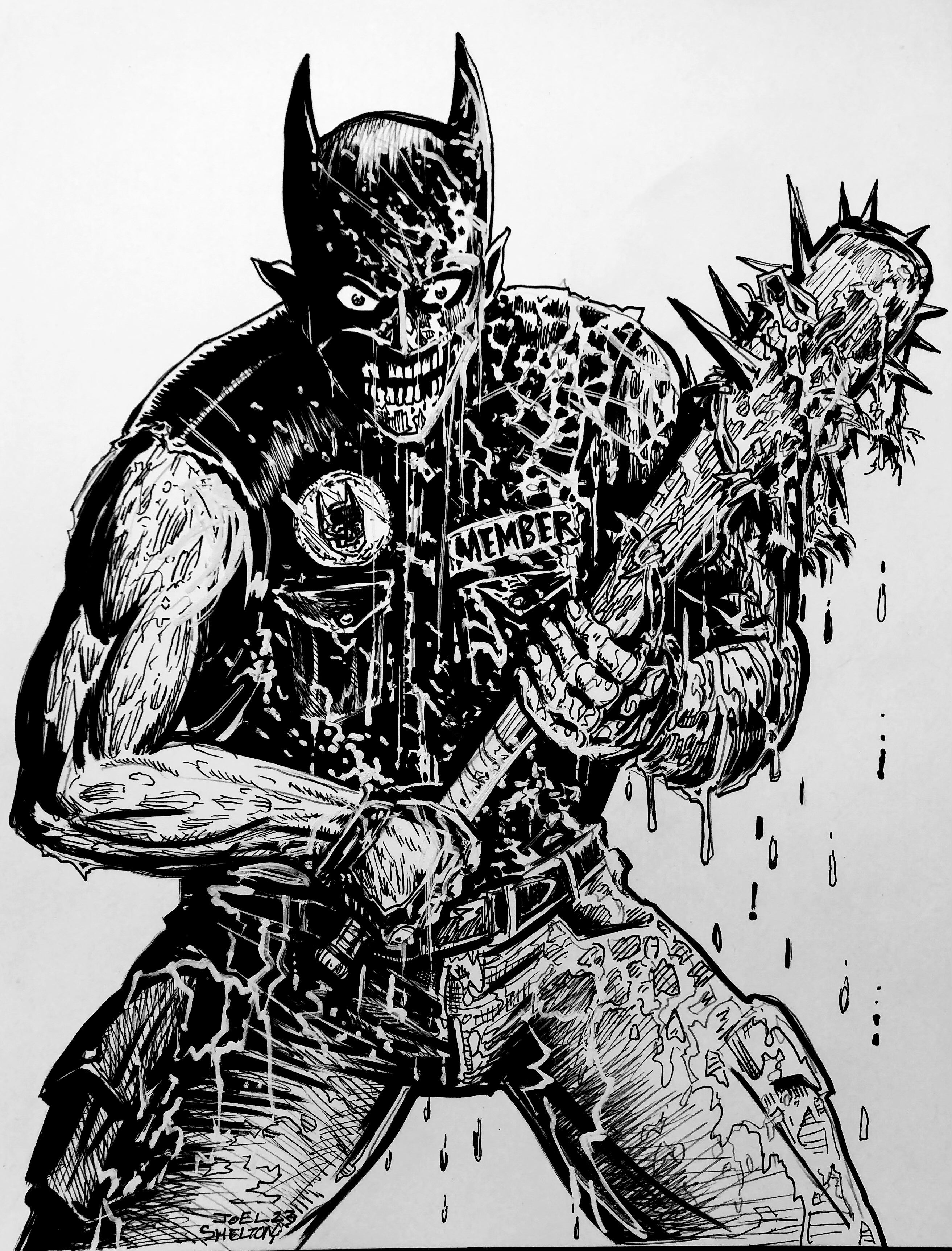 Joel Shelton Crimson Bat Sketch