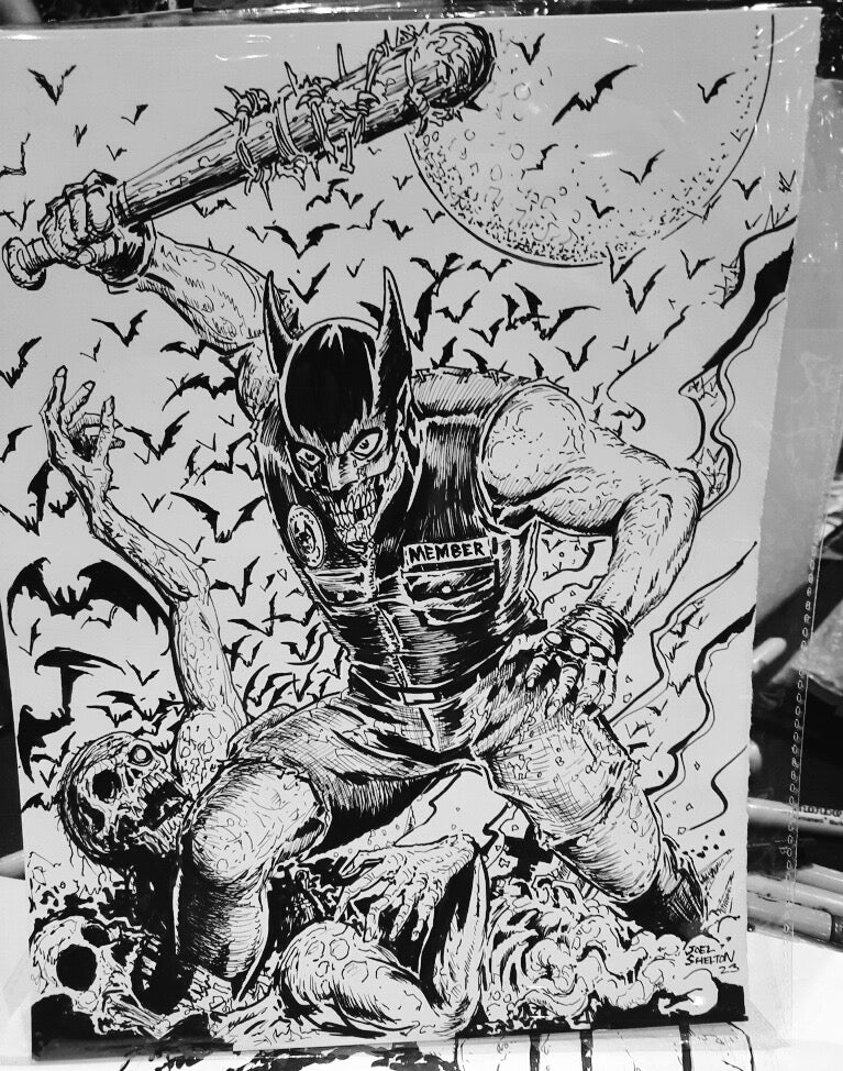 Tim Vigil & Joel Shelton Crimson Bat Sketch from SDCC2023